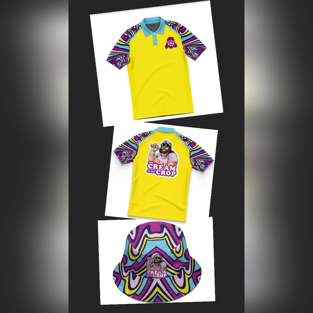 Randy Savage Cream Of The Crop Polo & Reversible Bucket Hat